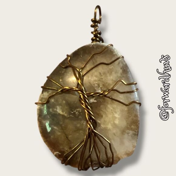 Tree of Life Wire-Wrapped Stone Pendant – Natural Elegance - Picture 1 of 8